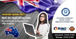 australia student work restrictions 2022